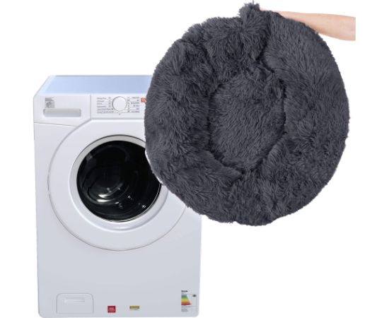 Лежанка Springos PA0151, Ø 90 см, графитово-серая Guļvieta mājdzīvniekiem