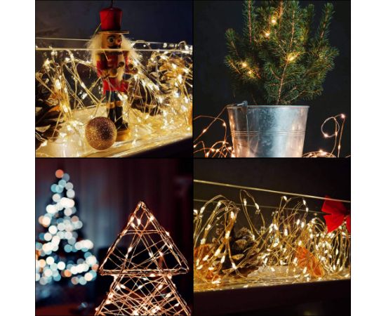 Springos LED lampas ar baterijām, 20  LED CL4099 Ziemassvētku lampiņas, LED virtenes