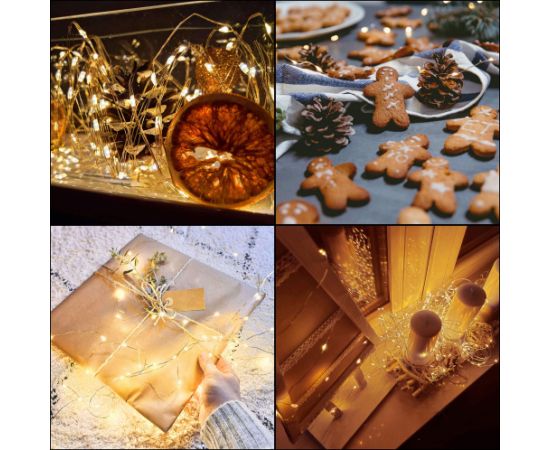 Springos LED lampas ar baterijām, 20  LED CL4099 Ziemassvētku lampiņas, LED virtenes