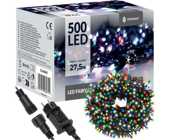 Ziemassvētku lampiņas Springos CL0545, 500 LED Ziemassvētku lampiņas, LED virtenes