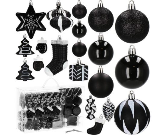 Ziemassvētku eglīšu rotājumu komplekts Springos CA0850, 77 gab  Eglīšu rotājumi