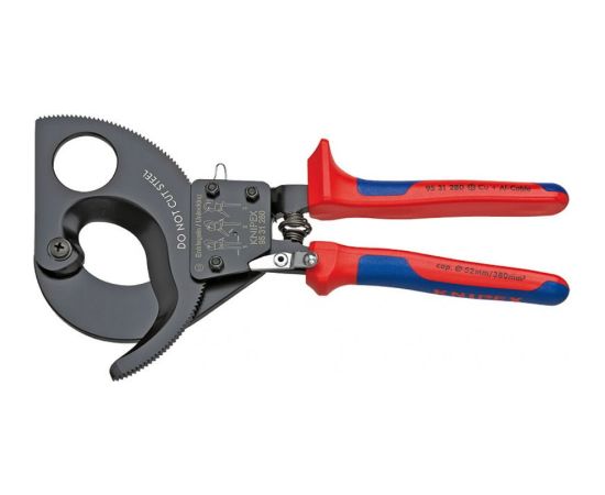 Cable Cutter ratchet action up to D52mm/380mm2, Knipex Knaibles un stangas