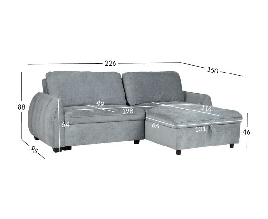 Stūra dīvāngulta CLOUD zilgani zaļa Jaunumi -Dārzam