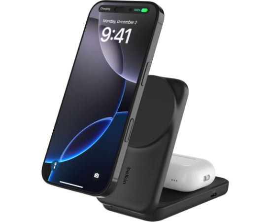 Belkin   UltraCharge 25w Qi2 2in1 Magnetic Charger plus USB-C Black Bezvadu telefonu lādētāji