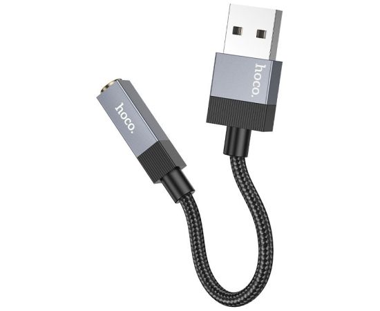 Hoco   Adapter AUX USB A (male) to Jack 3,5 mm (female) Hoco UPA32D black Дата USB-кабели