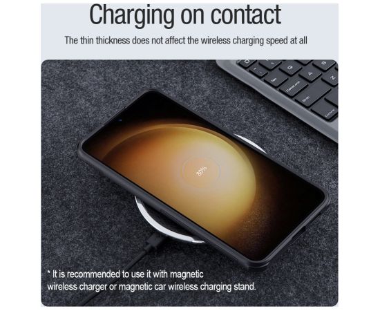 Nillkin Super Frosted PRO Magnētiskais aizmugurējais vāciņš priekš Samsung Galaxy S24 Black Neoriģinālie Maciņi