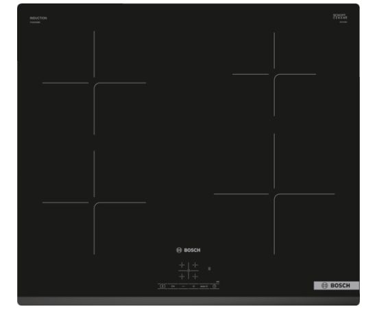 Bosch PUE63KBB6E Sērija4 Indukcijas plīts virsma 60cm bez rāmja TouchSelect PowerBoost QuickStart Iebūvējama virsma - Indukcijas