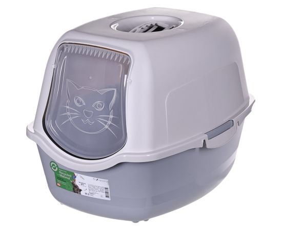 DIAMENTIQ BAYA whie/light grey -  cat litter box - 55,5 x 40 x 38,7 cm Kaķu pakaišu kastes