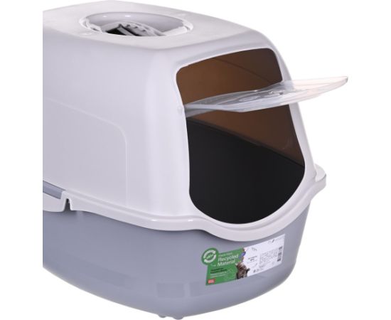 DIAMENTIQ BAYA whie/light grey -  cat litter box - 55,5 x 40 x 38,7 cm Kaķu pakaišu kastes