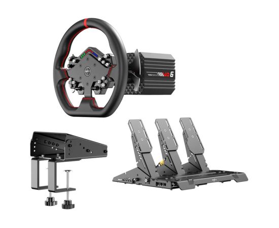 PXN VD6 Bundle DP gaming set - VD6 base + WDS R2 steering wheel + pedals + Z9 clamp Piederumi konsolēm