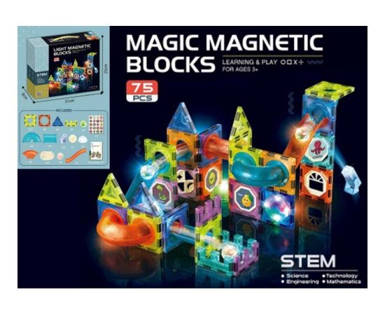 Madej Klocki magnetyczne świecące 75 elementów Конструкторы