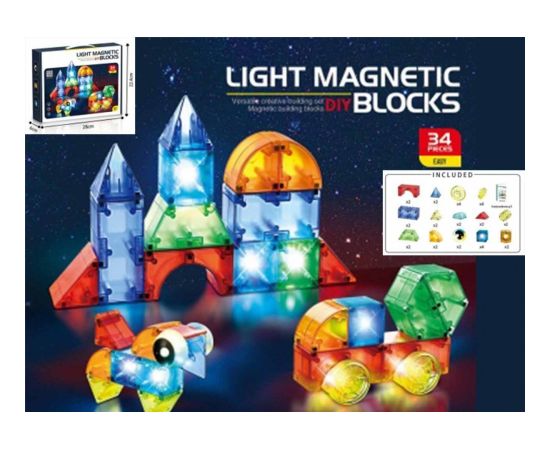 Madej Klocki magnetyczne świecące 32 elementy Конструкторы