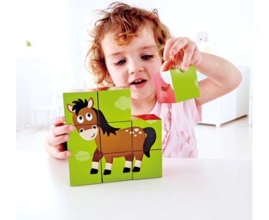 HAPE Fermas dzīvnieki, kubiņu puzle, E1618A Bērnu elektriskās automašīnas