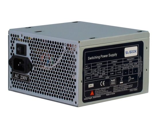 Power Supply INTER-TECH SL-500K, 500W, 120mm fan, bulk Datoru barošanas bloki