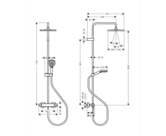 Hansgrohe Vernis Shape SHP 240 w/thm MB Jaunumi Sadz. tehnika