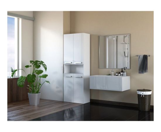 Top E Shop Topeshop NEL 2K DK BPOŁ bathroom storage cabinet White Jaunumi -Dārzam