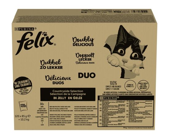 PURINA Felix Fantastic Duo Mix Countryside - wet cat food - 120x85g Kaķu konservi