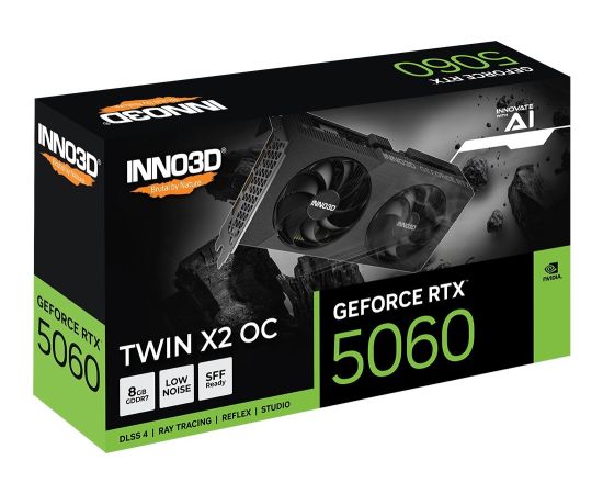 Karta graf. INNO3D RTX 5060 Twin X2 OC 8GB Grafiskās video kartes