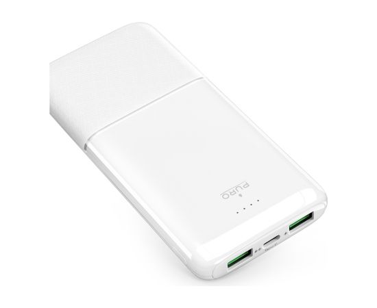 Powerbank 10000mAh 2xUSB, 1xUSB-C, 20W, by Puro White Jaunumi - Viedierices