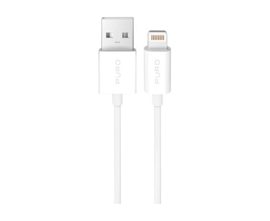 Cable USB to Lightning 2.4A, 1m, by Puro White Data USB kabeļi