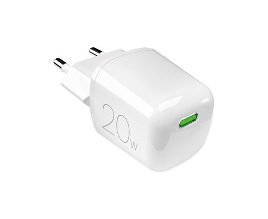 Wall charger GaN 1xUSB-C, 20W by Puro White Jaunumi - Viedierices
