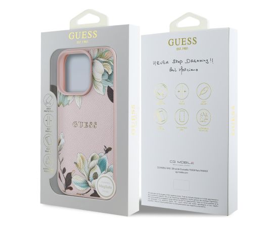 Guess PU Grained Magnolia MagSafe Case Чехол для Apple iPhone 16 Pro Чехлы - альтернативные