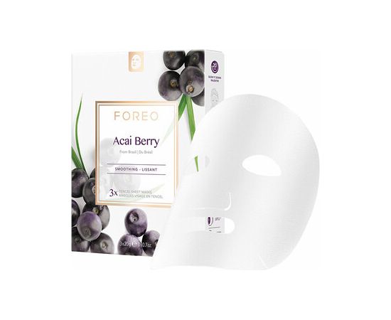 Foreo Acai Berry Smoothing Sheet Mask - Vyhlazující plátýnková maska pro zralou pleť 20.0g Духи и косметика