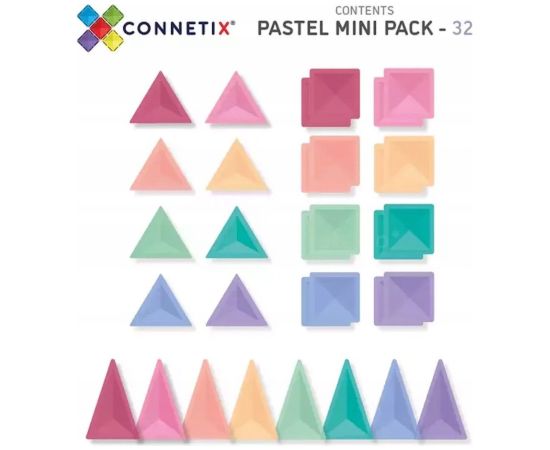 Plus Plus CONNETIX Pastel Mini Pack 32 el klocki magnetyczne 3+ Konstruktori 