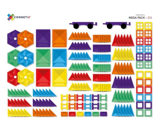 Textar CONNETIX Rainbow Mega Pack 212 el klocki magnetyczne 3+ Konstruktori 