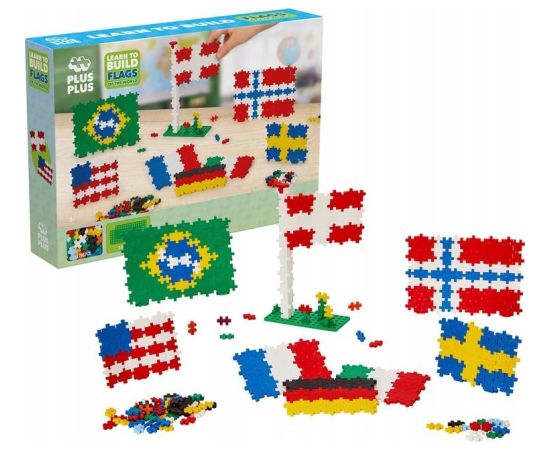 Plus Plus PLUS-PLUS NAUCZ SIĘ BUDOWAĆ FLAGI Z CAŁEGO ŚWIATA Mašīnas un piederumi
