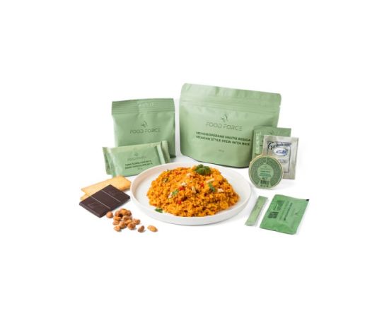 Tūristu pārtikas komplekts Food Force Sautējums meksikāņu gaumē ar rīsiem Tūristu pārtika