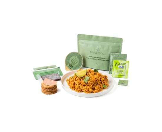 Tūristu pārtikas komplekts Food Force Rīsi Taizemes gaumē ar vistas gaļu Tūristu pārtika