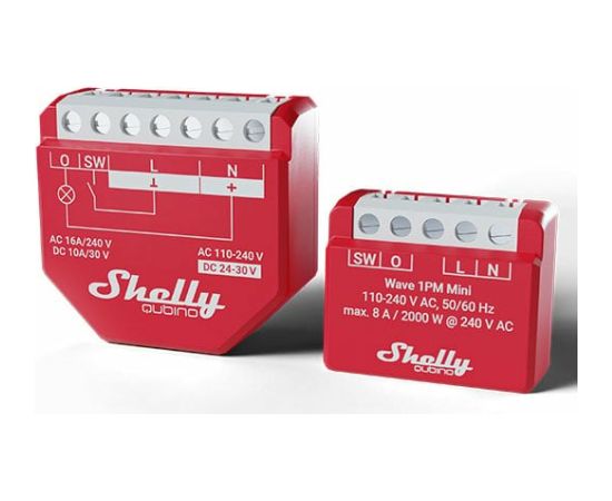 Shelly Shelly Qubino Wave 1PM Mini Siłownik pomiarowy-przełączający Z-Wave Gudrā māja
