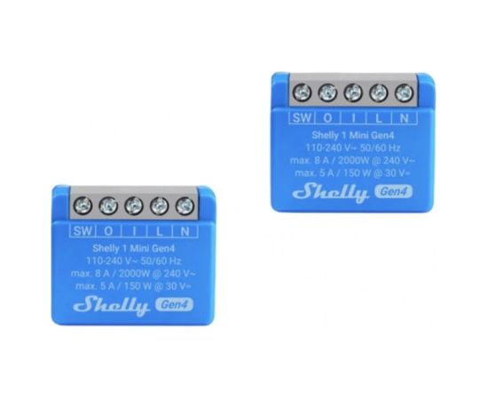 SHELLY 1 Mini Gen4 Smart switch Blue 2 pcs Gudrā māja