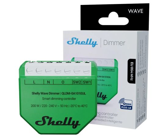 Shelly Wave Dimmer EU LR Smart Dimming Controller Green Умный дом