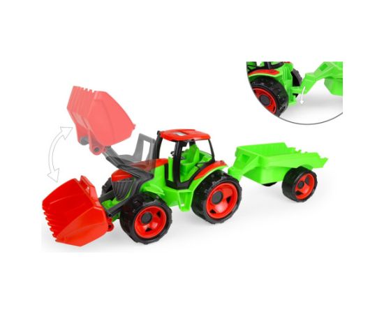 Трактор LENA MAXI  с ковшом и прицепом (в коробке ) 107 cm L02136 Машины и аксессуары