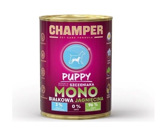 4Vets CHAMPER PUPPY jedno białkowa jagnięcina mokra karma dla psa 400 g Suņu barība