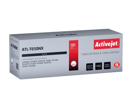 Activejet ATL-T650NX toner (replacement for Lexmark T650H11E; Supreme; 25000 pages; black) Lāzerprinteru izejmateriāli