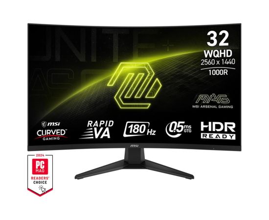 LCD Monitor MSI MAG 325CQF 31.5" Gaming/Curved Panel VA 2560x1440 16:9 180Hz 0.5 ms MAG325CQF LED / LCD мониторы