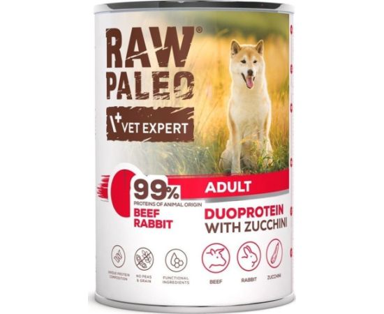 Raw Paleo Beef&Rabbit Adult Can 400g Suņu barība