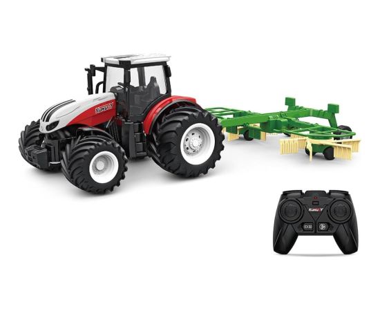 RoGer Tractor + Rake RC 1:24 Tālvadības traktors Radio vadāmās rotaļlietas (RC)