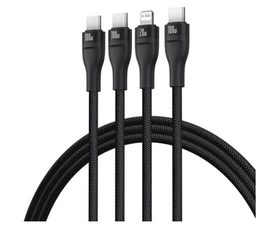 Baseus Flash Series 3 3in1 USB kabelis 1.5m Telefonu lādētāji 220v