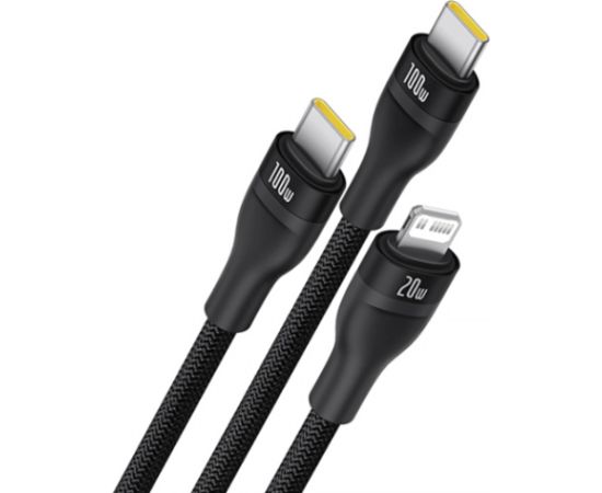 Baseus Flash Series 3 3in1 USB kabelis 1.5m Telefonu lādētāji 220v