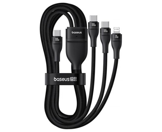 Baseus Flash Series 3 3in1 USB kabelis 1.5m Telefonu lādētāji 220v