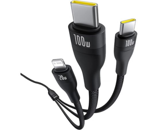 Baseus Flash Series 3 3in1 USB kabelis 1.5m Telefonu lādētāji 220v