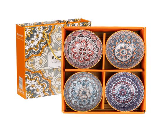 Komplekts BOHEMIA 4 bļodas, krāsains Jaunumi, mēbeles, māja