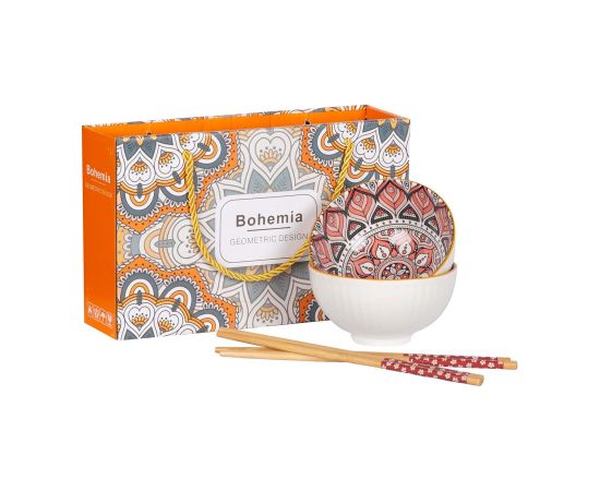 Komplekts BOHEMIA - 2 bļodas un irbulīši, krāsains Jaunumi, mēbeles, māja