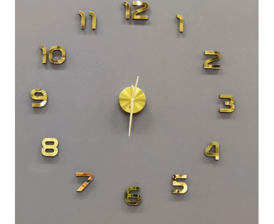 Wall clock DIY sticker, gold Часы на стене