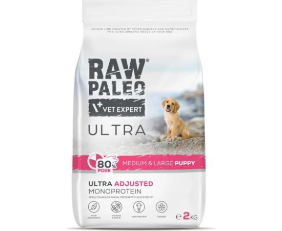 RAW PALEO Ultra Pork Medium & Large Puppy - dry dog food - 2kg Suņu barība