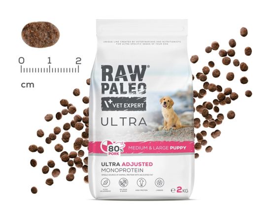 RAW PALEO Ultra Pork Medium & Large Puppy - dry dog food - 2kg Suņu barība